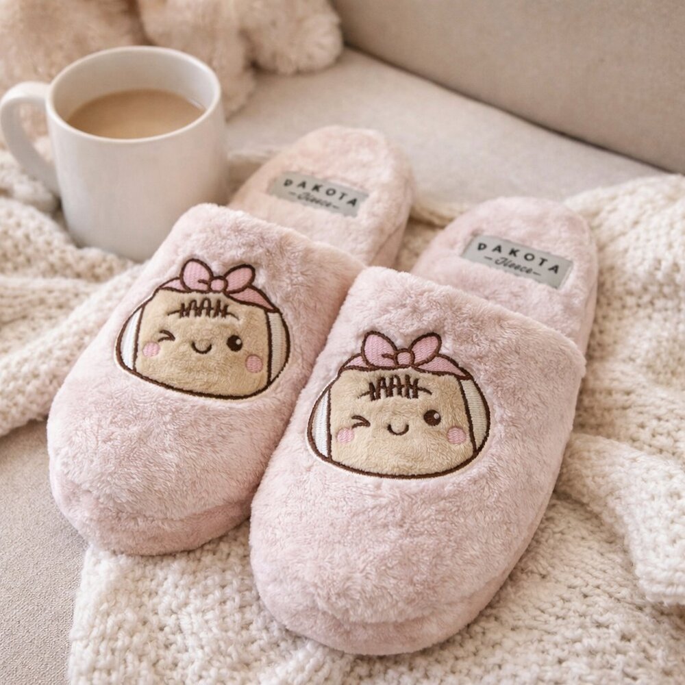 Dakota Pink Plush Slippers Womens Size 7-8 Cozy Fleece Slip On NEW - Picture 11 of 11